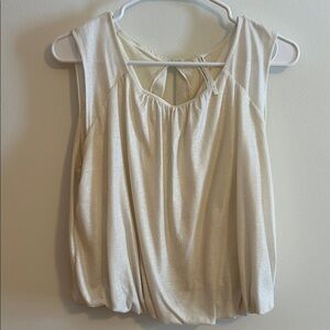 Anthropologie Shimmering Cream Blouse